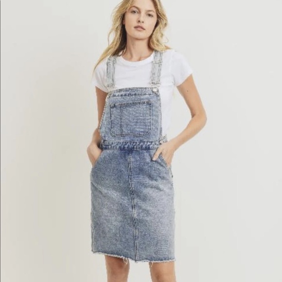 TNR Jeans Denim - TNR - Denim Overall Skirt with Raw Hem